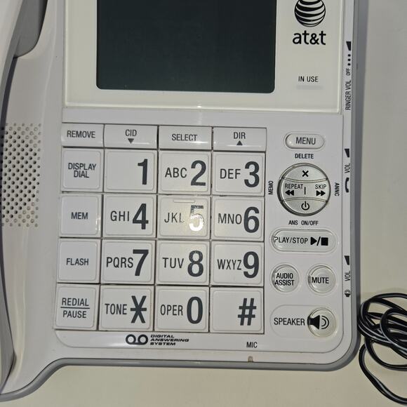 AT&T CL4939 5.8 GHz Single Line Corded Speakerphone Phone w/ Digital Answering - Picture 6 of 16